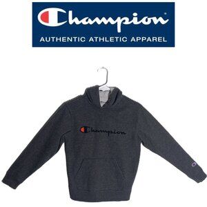 Champion Dark Gray Boys Embroidered Logo Hoodie EUC